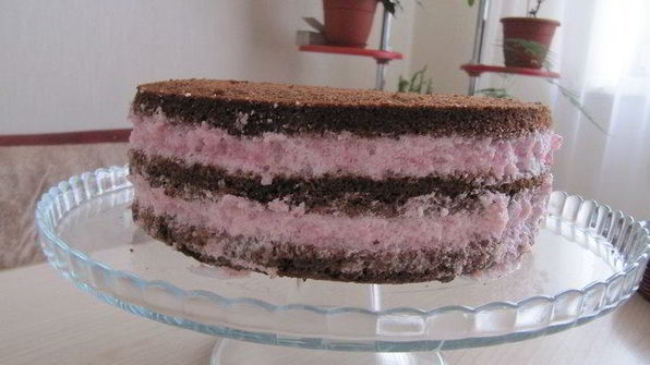 гречневый торт с брусничным компотом