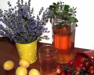 Компот из алычи с мелиссой