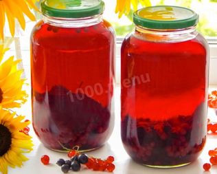 Компот из красной и черной смородины