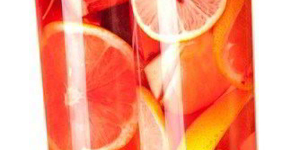 Рецепт компота из красных апельсинов, грейпфрутов и граната с белым вином и шерри