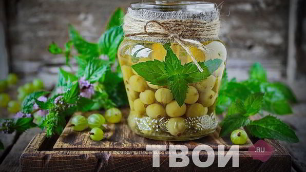 компот из крыжовника и мяты