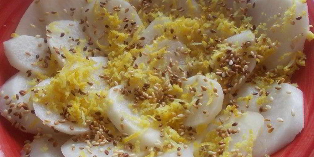 Рецепт дайкона маринованного в лимонной цедре
