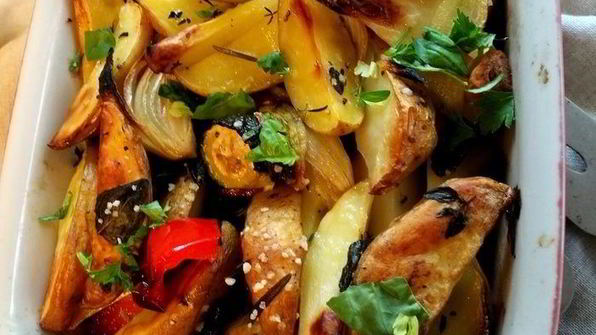 маринованный картофель с овощами