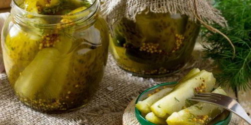 Рецепт маринованных огурцов с горчичными зернами