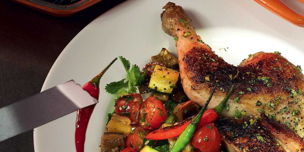 Рецепт цыпленка, маринованного в острых специях, с овощами