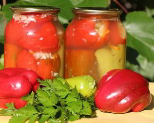 Перец, фаршированный капустой