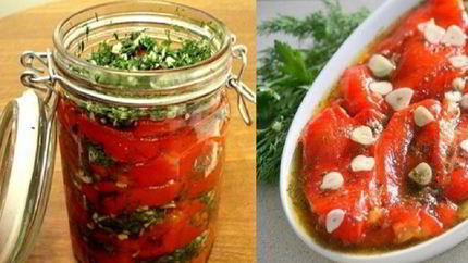 Перец с чесноком на зиму