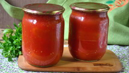 Помидоры в томатном соке на зиму