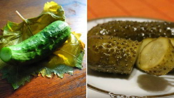 малосольные огурцы в виноградных листьях