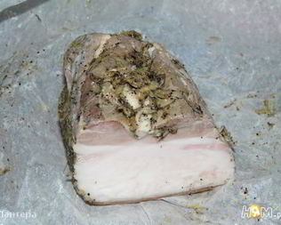 Сало в чесноке