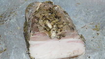 Сало в чесноке