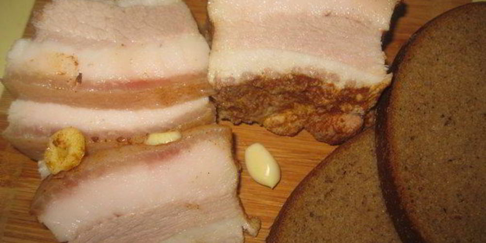 Рецепт сала в луковой шелухе