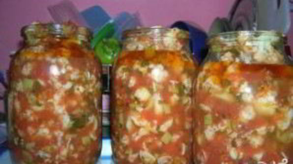 цветная капуста на зиму в томате