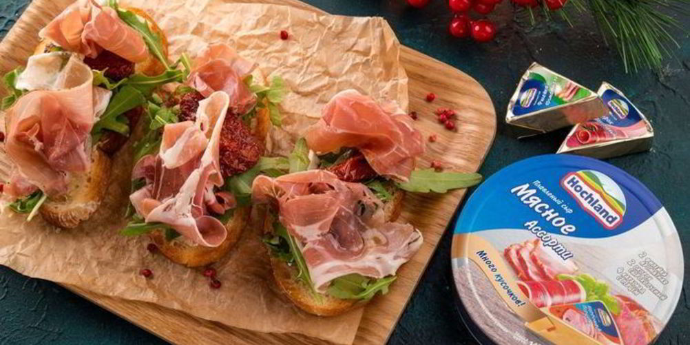 Рецепт итальянской брускетты с прошутто