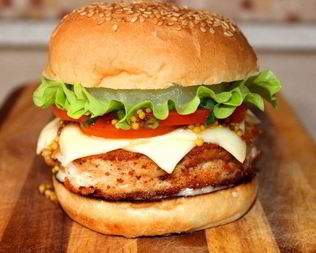 Бургер с ананасом и медовой горчицей