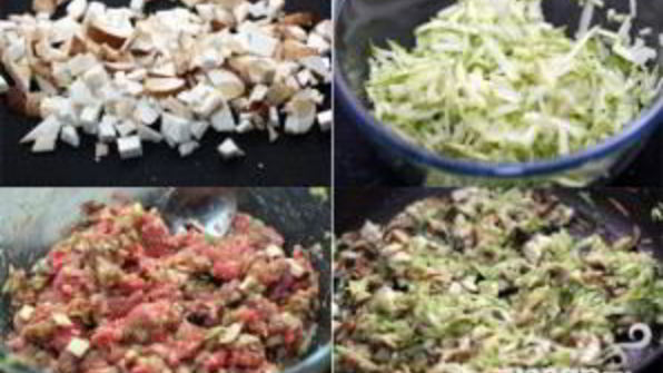 гамбургер с белыми грибами