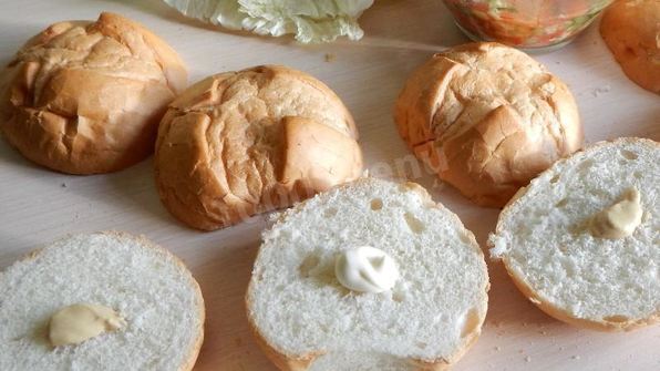 гамбургер с куриным филе