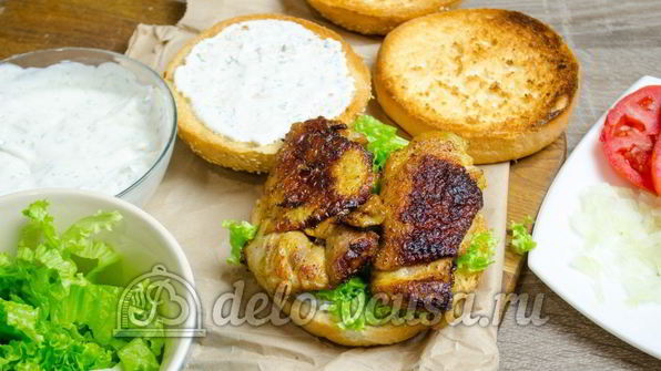 гамбургер с курицей