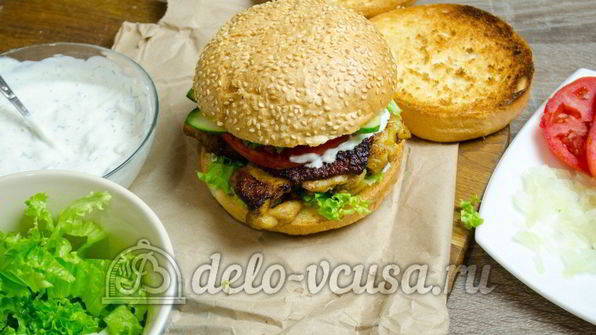гамбургер с курицей