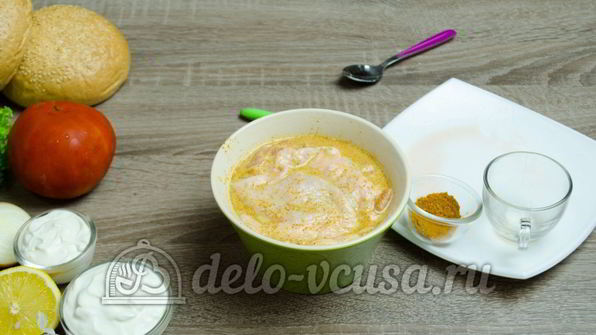 гамбургер с курицей