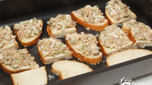 запеченные бутерброды с рыбой
