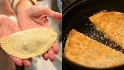 Чебуреки с мясом на минеральной воде