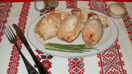 Фаршированные кальмары с рисом и яйцом