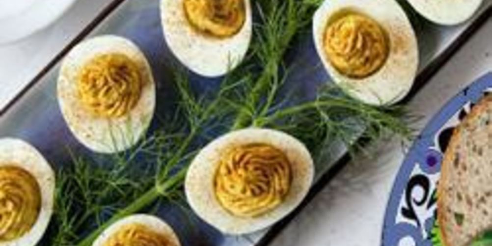 Рецепт фаршированных яиц с карри