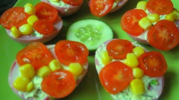 гламурные фаршированные яйца