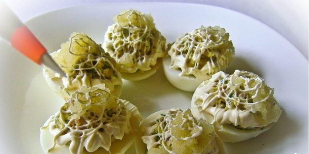 Рецепт яиц, фаршированных печенью трески