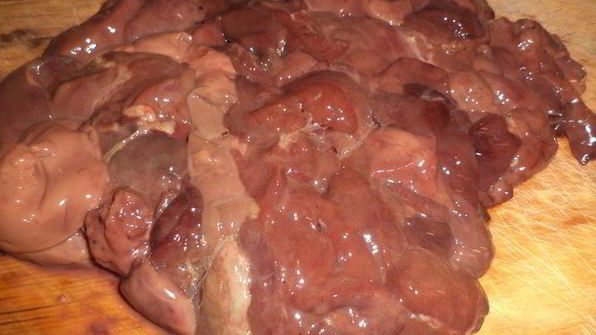 гренки с жареной печенкой