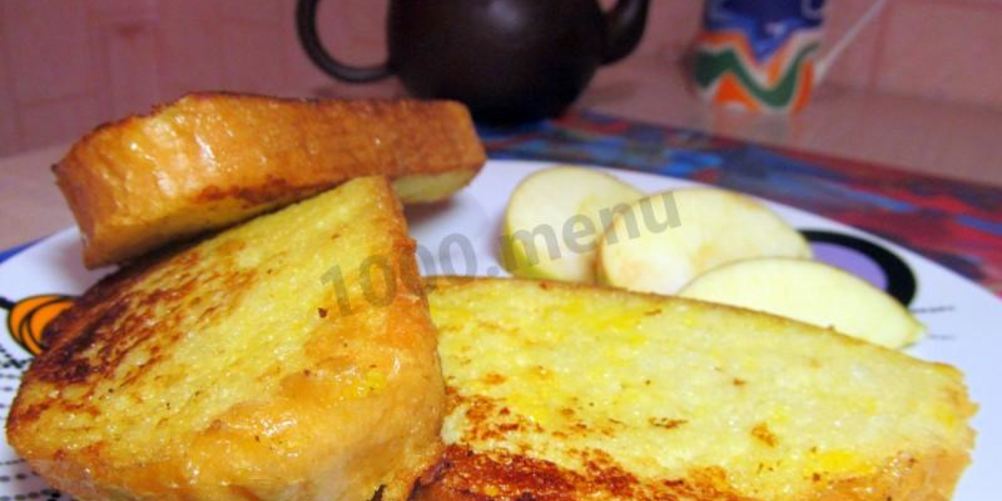 Рецепт сладких гренков с яйцом и молоком