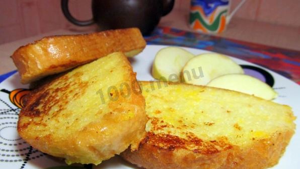 сладкие гренки с яйцом и молоком