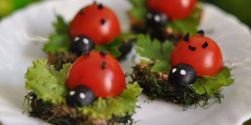 Рецепт бутербродов канапе божья коровка