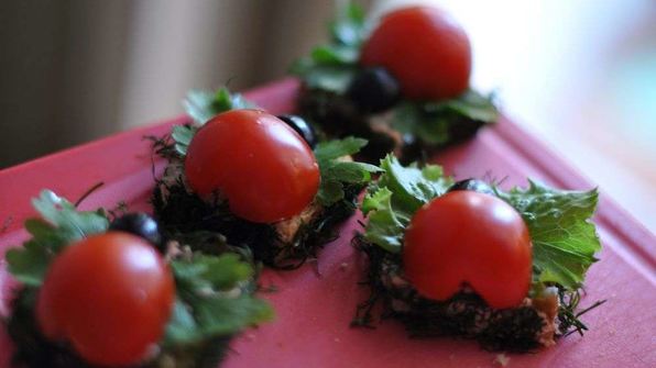 бутерброды канапе божья коровка