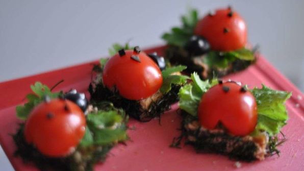 бутерброды канапе божья коровка