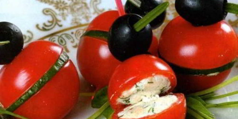 Рецепт канапе из черри с начинкой