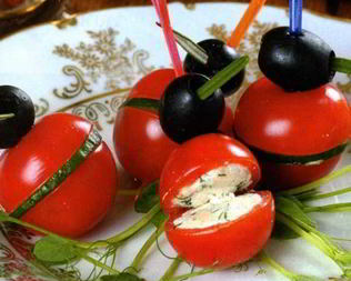 Канапе из черри с начинкой