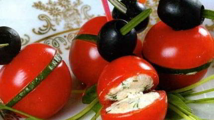 Канапе из черри с начинкой