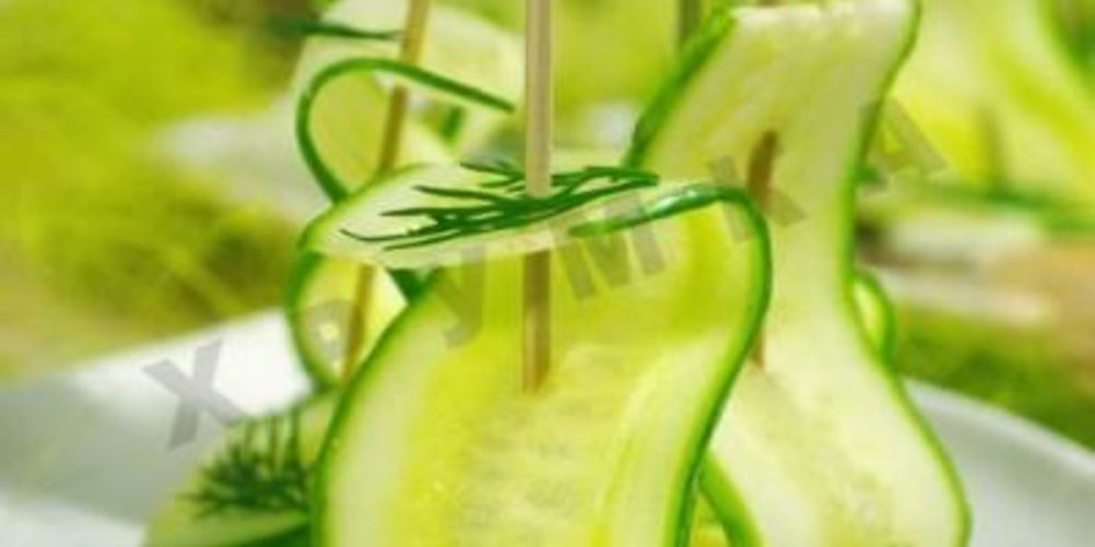 Рецепт канапе парус с огурцами и сыром фета