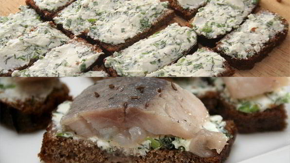 канапе по-русски с селедкой