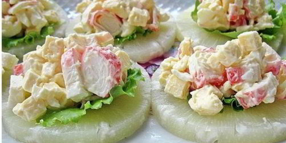 Рецепт канапе с крабовыми палочками