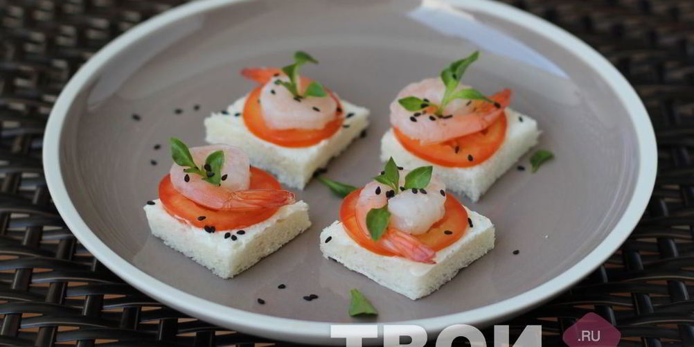 Рецепт канапе с креветками