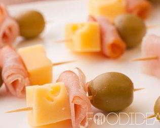 Канапе с сыром и ветчиной