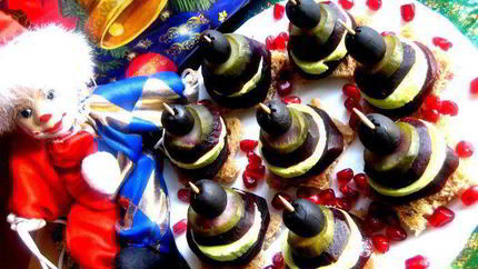 Пикантные канапе из свеклы