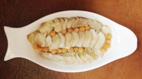 томатный холодец с белой рыбой