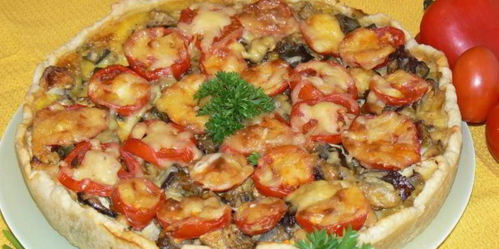 Рецепт киша с баклажанами