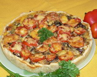 Киш с баклажанами