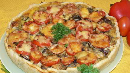 Киш с баклажанами