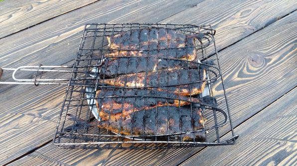 маринованная скумбрия на мангале